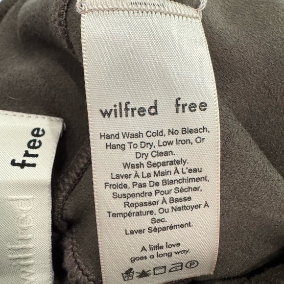 Aritzia Wilfred Free Vegan Suede Brown Full Length Leggings size Medium - Picture 6 of 7